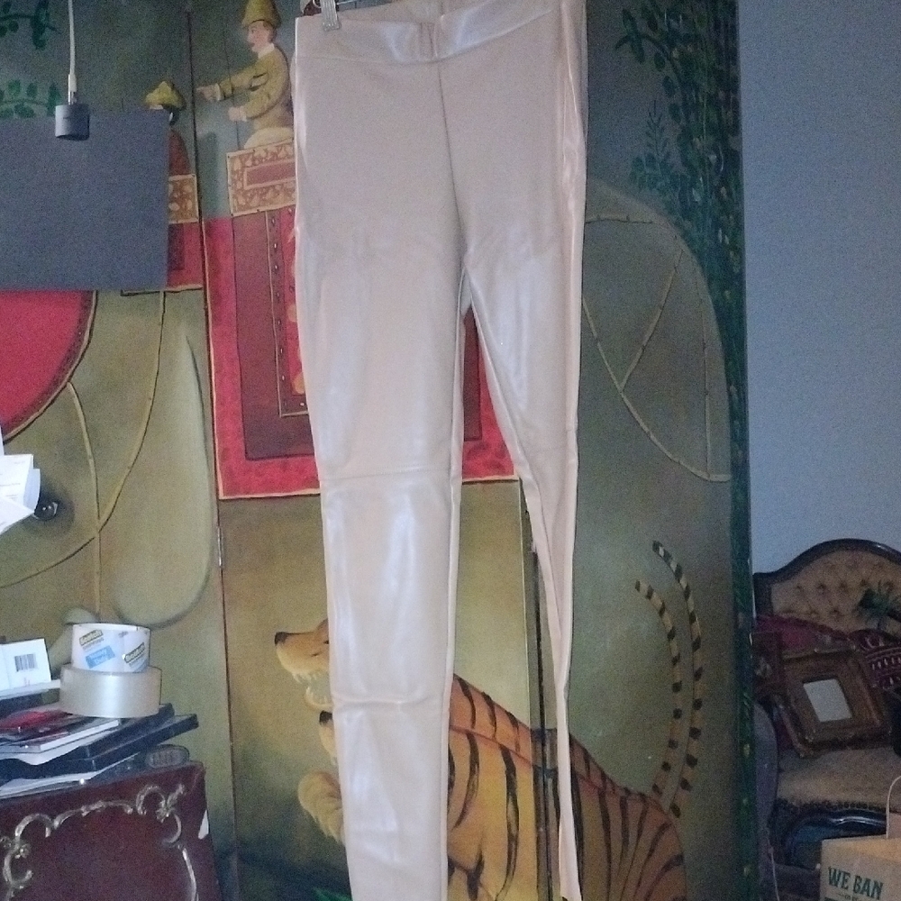 Wolford Tan Faux Leather Leggings Pants